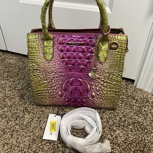 Brahmin Small Caroline Limeade Ombre Melbourne Genuine Leather Bag $325